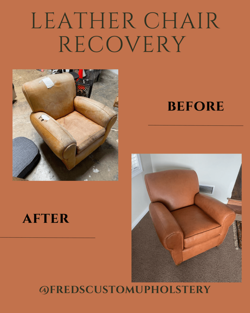 Leather chair recovery.